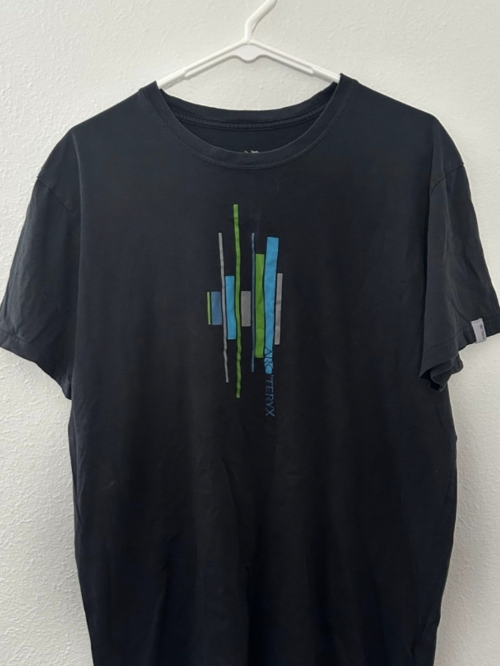 Arc'teryx Black Short-Sleeve Tee with Blue and Green Graphic